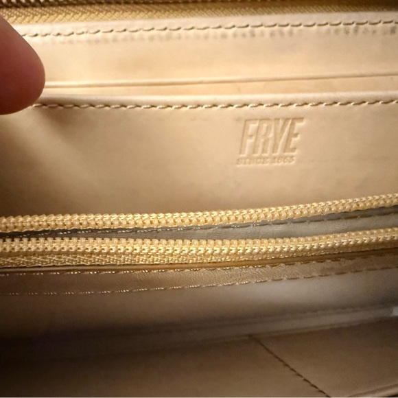 Frye Campus Rivet Zip-Around Leather Wallet Color Tan - Picture 3 of 14